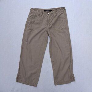Vintage y2k Calvin Klein Jeans Khaki Tan Cargo Capri Pants Size 8 Granola 2000s